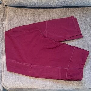 Women's Burgundy Mesh Leggings
